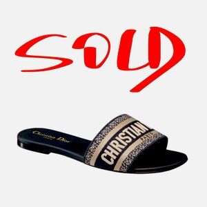 Dior Black and Cream Sandals with Elegant Design